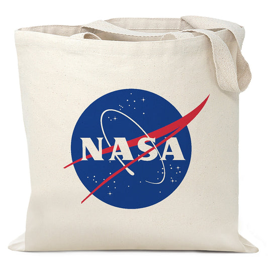 Nasa Tote Bag, NASA Worm Tote Bag, NASA Logo Cotton Canvas Space Bag, Nasa Print Cotton Bag, Astronaut Outfit Gift Idea, Space Lover Gift