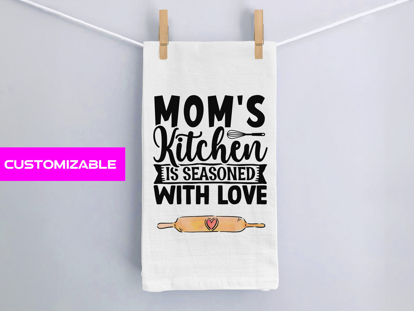 Custom Tea Towel - Personalized Flour Sack Kitchen Towel, Create Your Own Design, Unique Housewarming Gift, Mothers Day Gift Towel