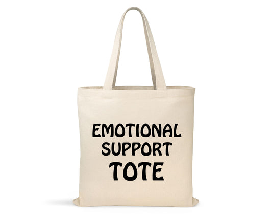 Emotional Support Tote Bag - Funny Reusable Cotton Canvas Bag, 12oz Eco-Friendly Gift