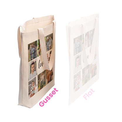 Personalized Photo Collage Tote Bag, Custom Gift for Family, Natural Color Eco-Friendly Tote bag