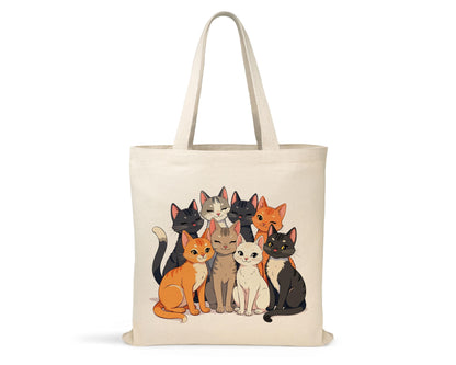 Cat Lover Tote Bag, Earth-Friendly Reusable Cotton Canvas Bag