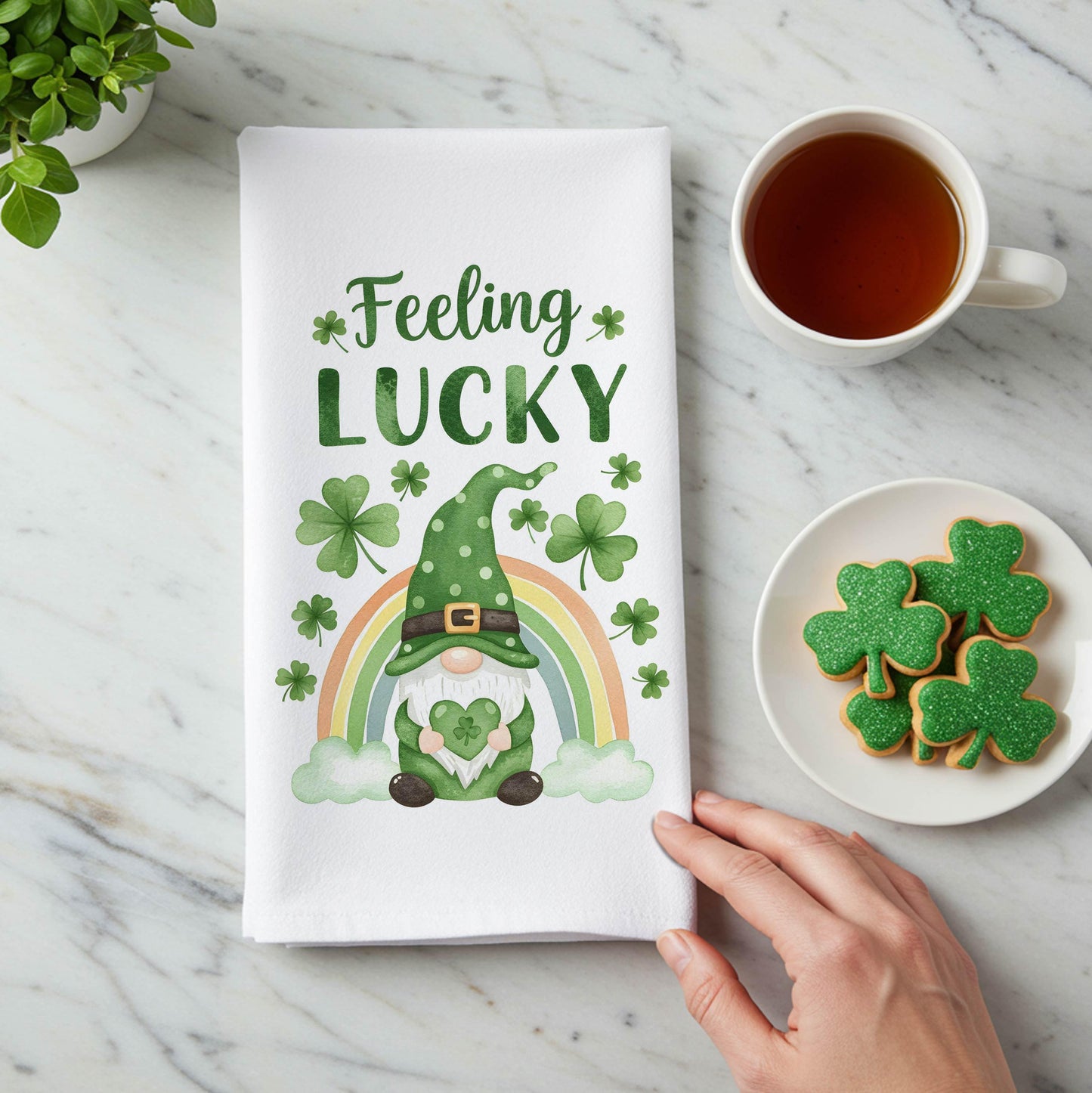 Feeling Lucky Gnome - St. Patrick's Day Kitchen Towel