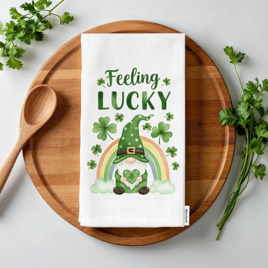 Feeling Lucky Gnome - St. Patrick's Day Kitchen Towel