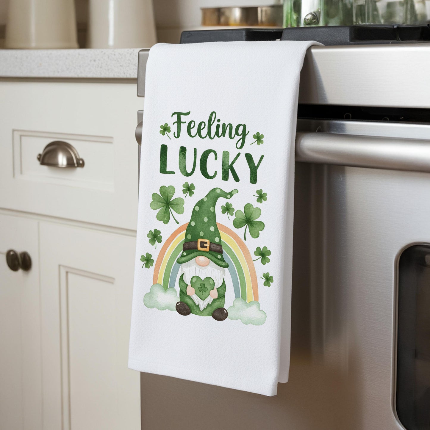 Feeling Lucky Gnome - St. Patrick's Day Kitchen Towel